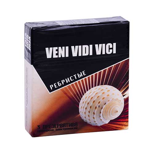 Презервативы натур. латекс гладкие "Veni Vidi Vici" ребристые №3