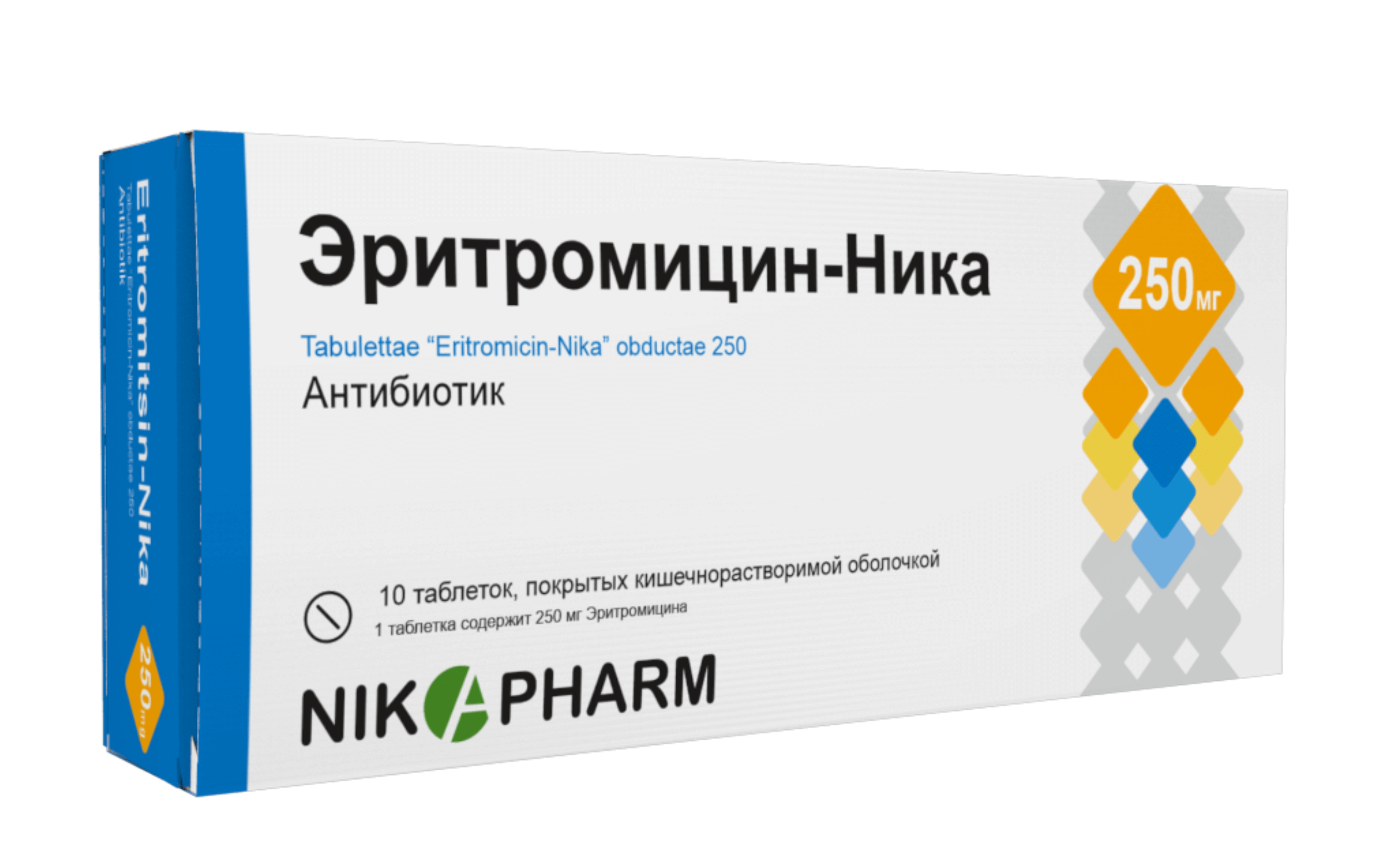 Eritromitsin tab. (Nika f.) 250mg №10