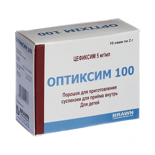Оптиксим 100 пор. д/сусп. 5мг/мл 2г №10