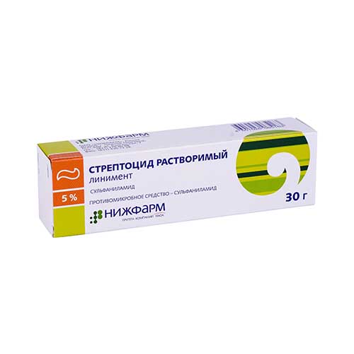Стрептоцид растворимый линимент 5% 30г №1