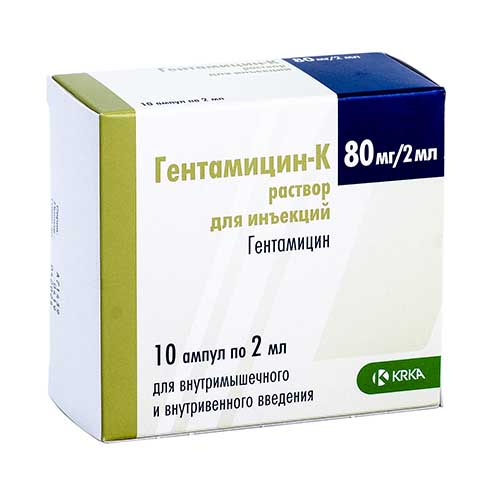 Гентамицин-К р-р д/ин. 80мг/2мл 2мл №10