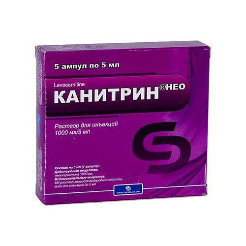 Канитрин Нео р-р д/ин. 1000мг/5мл №5