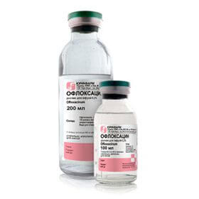 Ofloksatsin r-r d/inf. 2mg/ml 100ml