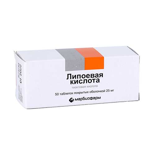 Lipoyevaya kislota tab. 0,025g №50