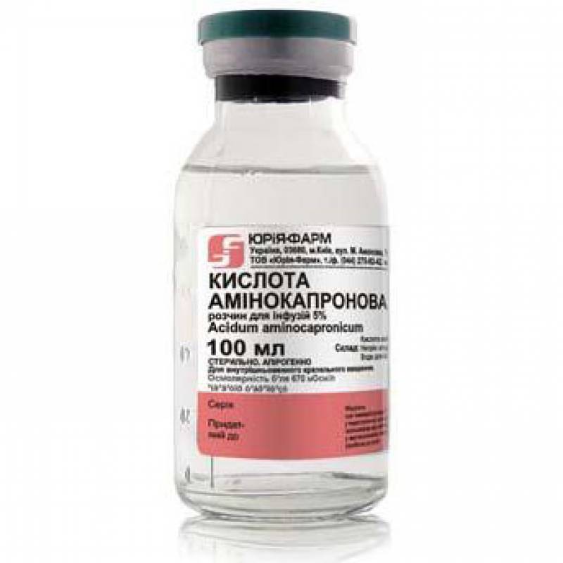 Aminokapronovaya k-ta r-r d/inf 50mg/ml 100ml