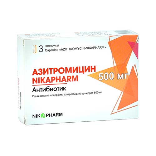 Azitromitsin kaps. (Nika f.) 500mg №3