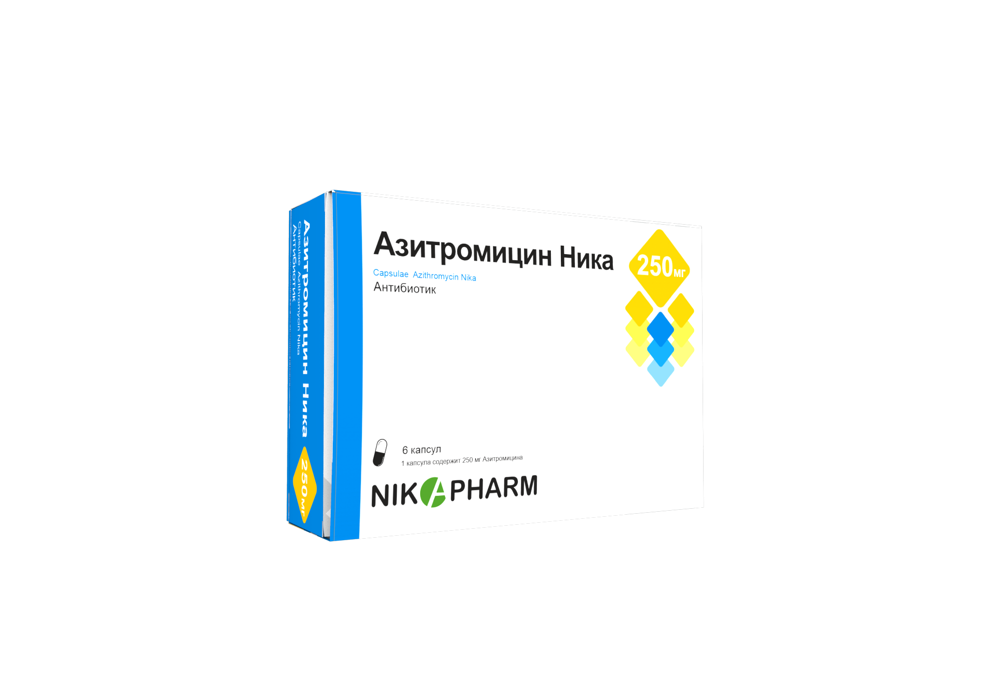 Азитромицин-Ника капс. 250мг №6