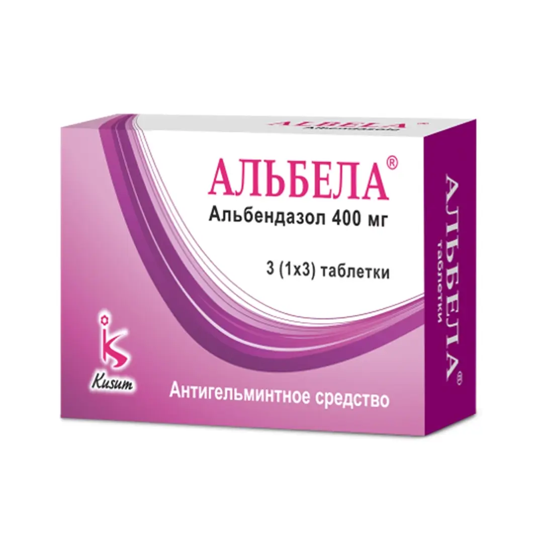 Альбела таб. 400мг №3 (альбендазол)