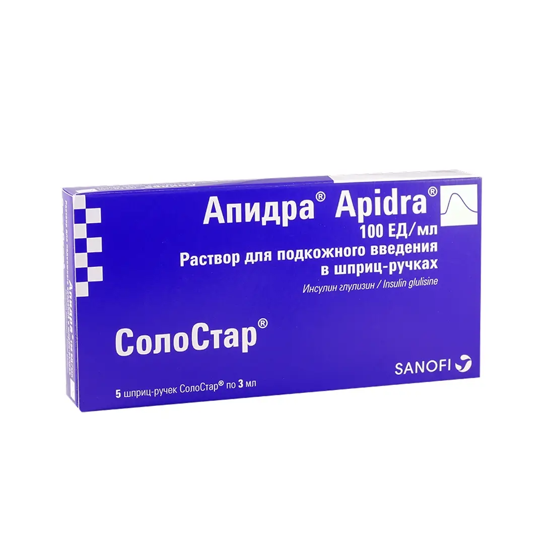 Apidra r-r d/in. 100ЕD/ml 3ml №5 (shprits-ruchki)
