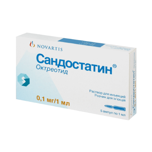 САНДОСТАТИН, 0,1 МГ/МЛ, 1 МЛ, АМП. N5