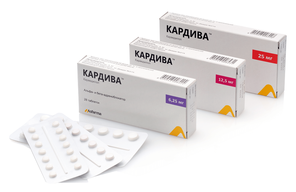 Кардива таб. 6,25мг №28