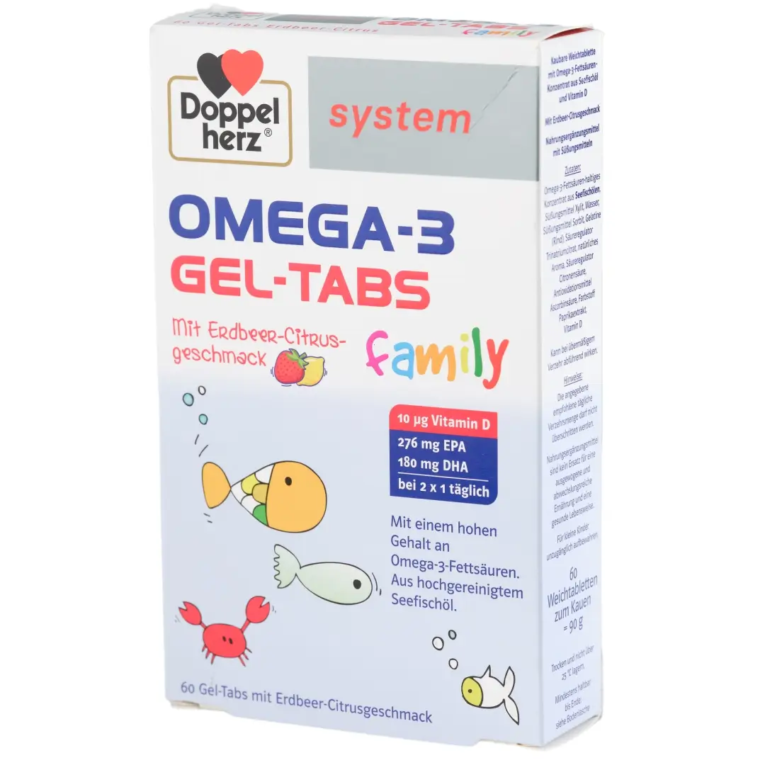 Doppelgers Sistem Omega-3 klubnika/limon jel. tab. №60 (dlya vsey semi)