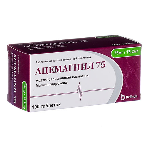 Ацемагнил 75 таб. 75мг/15,2мг №100