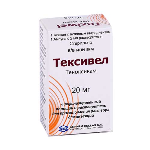 Teksivel por. liof d/in. 20mg+r-l №1