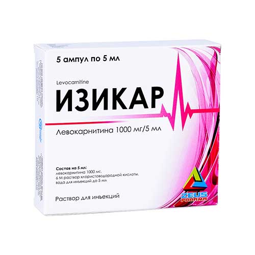 Изикар р-р д/инъекц. 1000мг/5мл №5