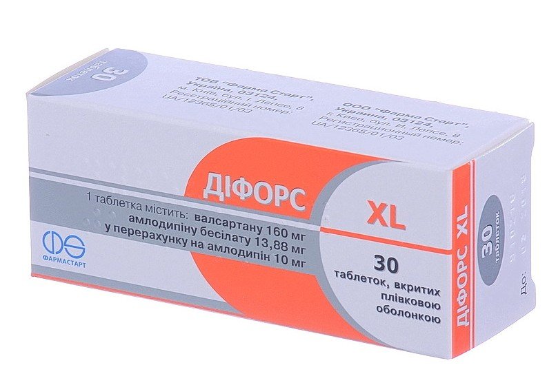 ДИФОРС XL, 10 МГ/160 МГ, ТАБ. N30