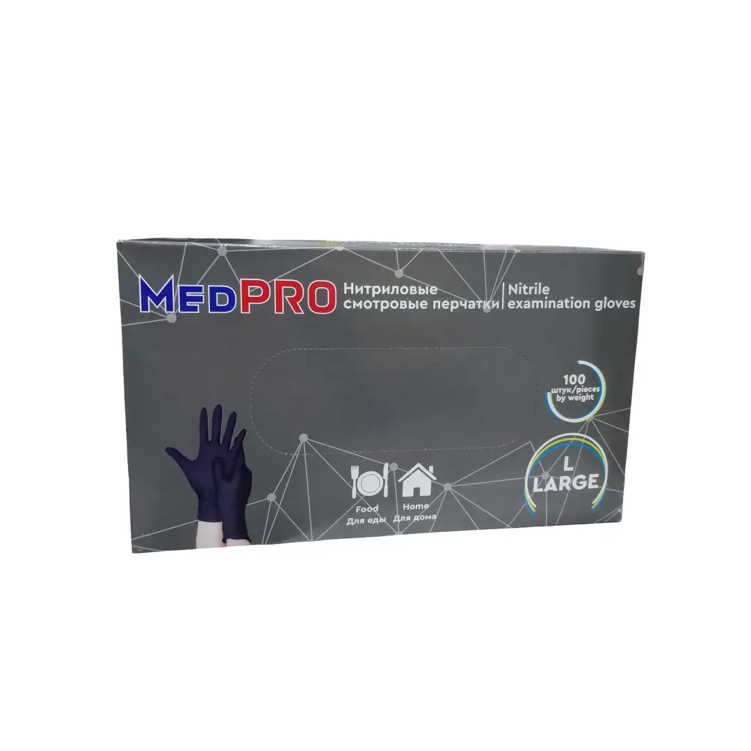 Перчатки нитрил./нестирил. MedPRO Black L №100