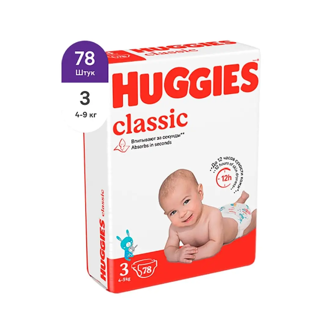 Подгузники Huggies Classic (3) Mega 4-9 kg №78