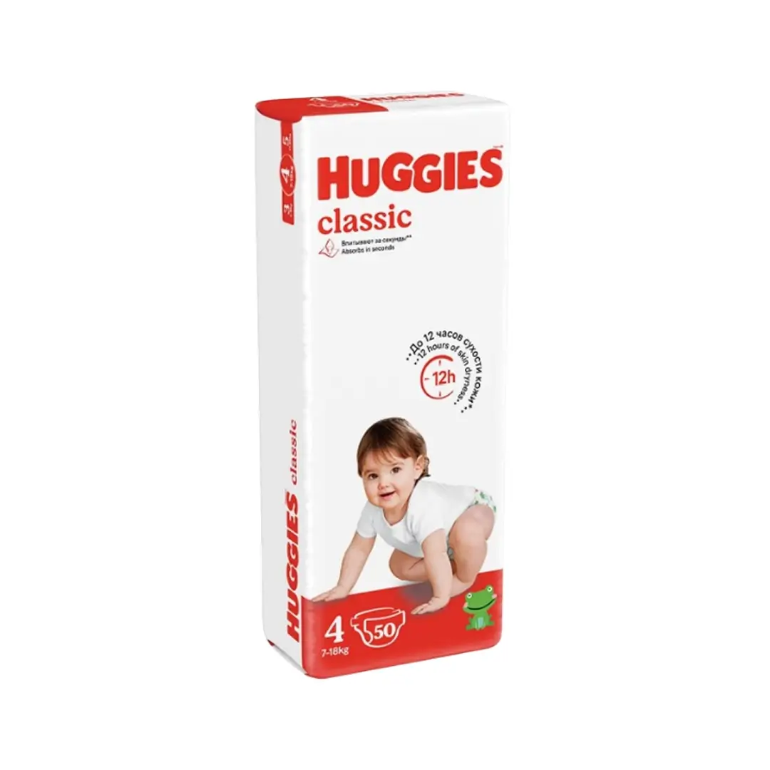 Подгузники Huggies Classic (4) Jumbo 7-18 kg №50