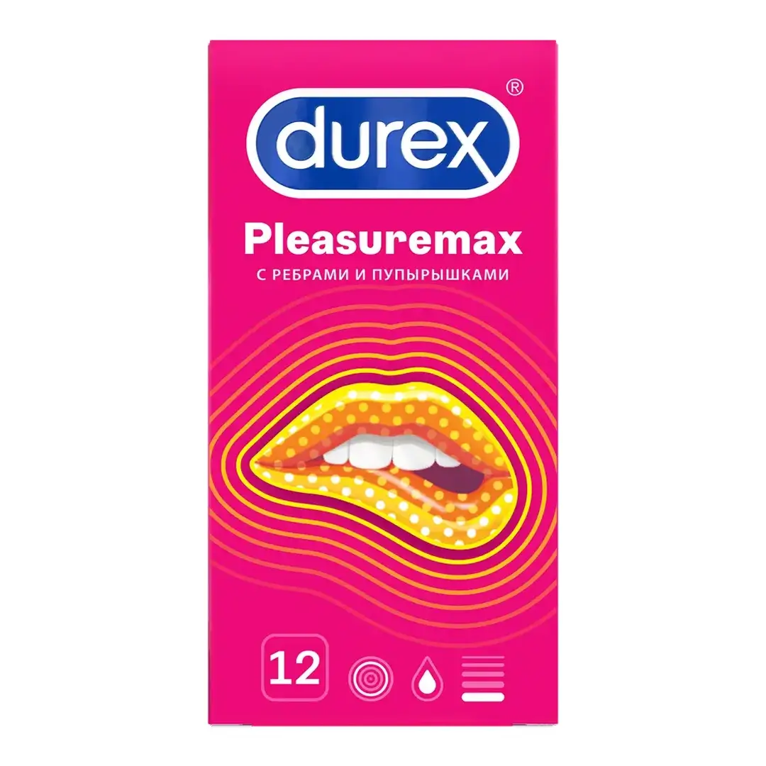 Презервативы Durex Pleasuremax №12 (с ребрами и пупырышками)