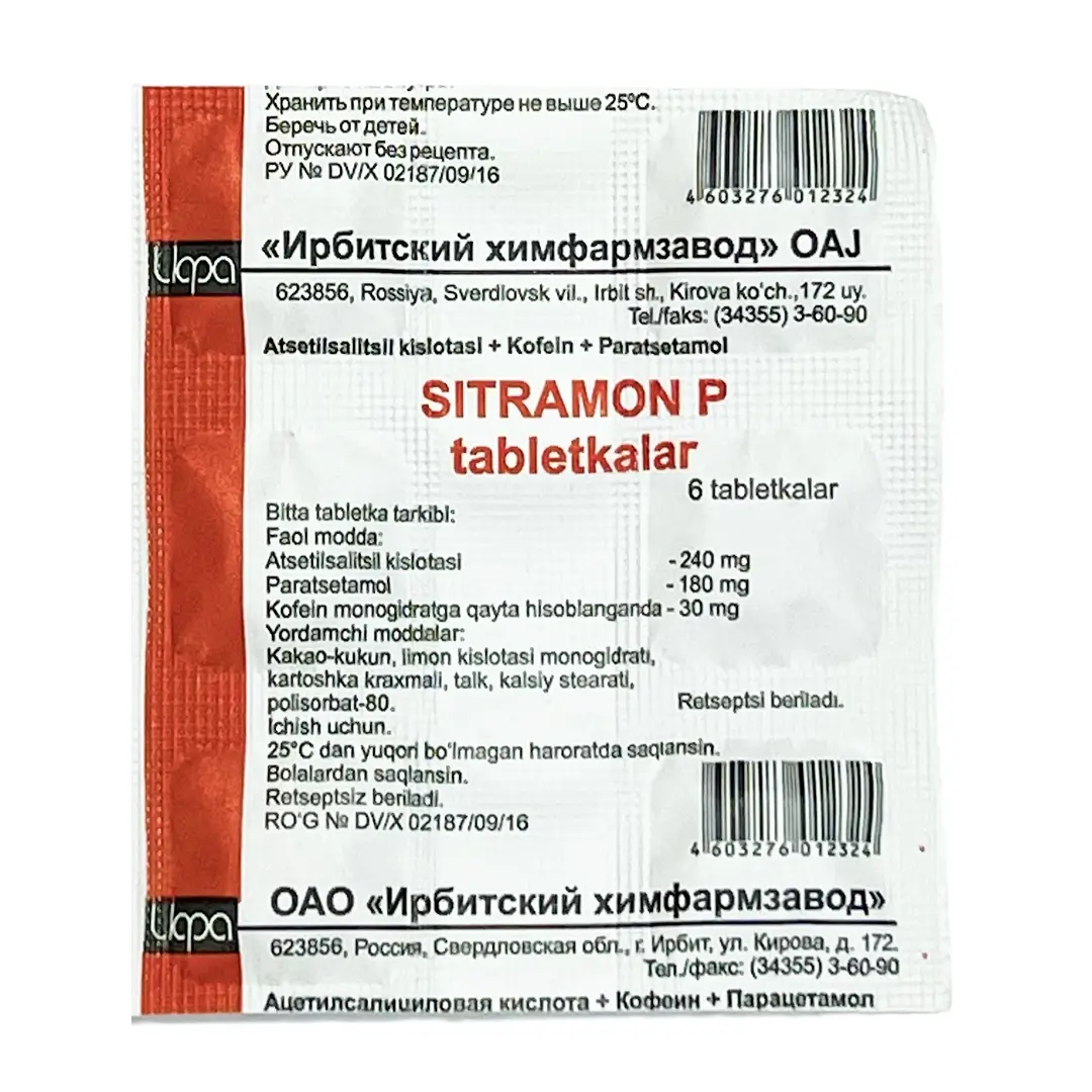 Sitramon P (Irbit) tab. №6